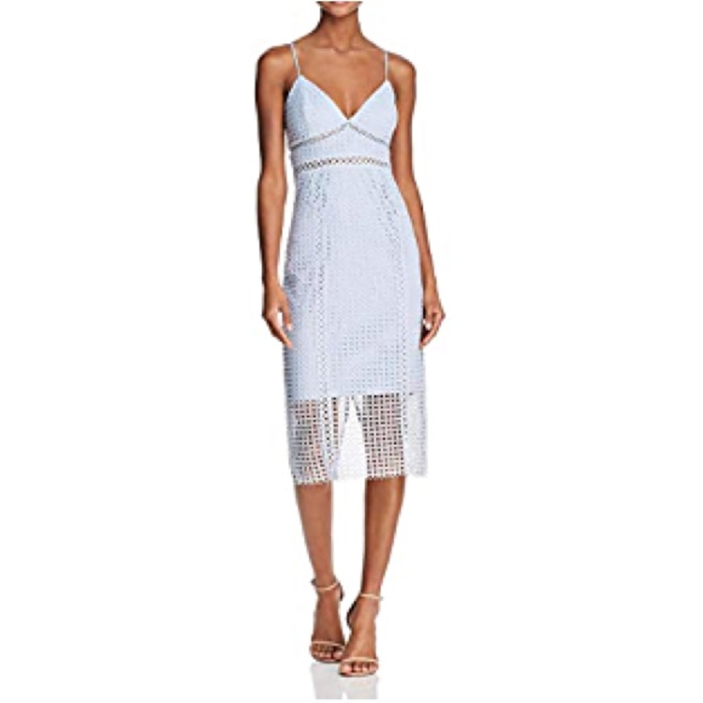 Bardot circle lace cut out midi dress